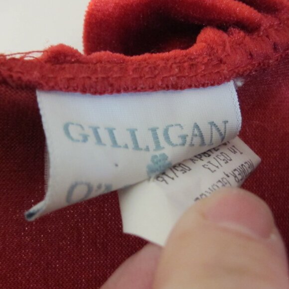 Gilligan & O’Malley red velvet long robe L/XL - Picture 3 of 6